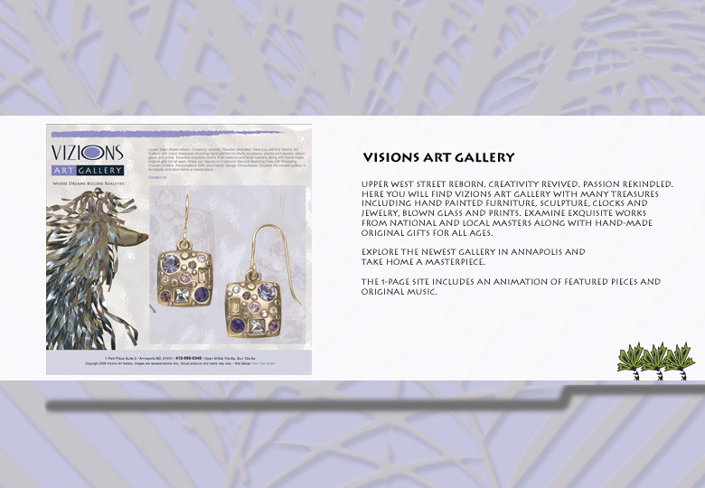 Web site design / Vizions Art Gallery